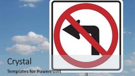  Presentation with traffic enforcer - Theme consisting of no left turn traffic sign background and a light blue colored foreground