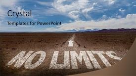  Presentation with limit - Beautiful PPT theme featuring no limits written on desert backdrop and a teal colored foreground