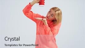  Presentation with coffee cup - PPT theme featuring no more coffee in cup background and a light gray colored foreground