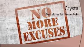  Presentation with graffiti - Colorful slide deck enhanced with no more excuses - graffiti sign backdrop and a soft green colored foreground