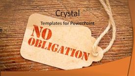  Presentation with price - Slide deck having no obligation sign - red stencil background and a coral colored foreground