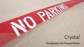  Presentation with street - Cool new presentation theme with no-parking-warning-on-street backdrop and a mint green colored foreground