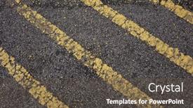  Presentation with road marking - Beautiful theme featuring no-parking-yellow-line-cross backdrop and a tawny brown colored foreground