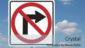  Presentation with traffic - PPT theme having no right turn traffic sign background and a light blue colored foreground