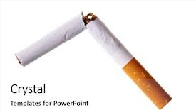  Presentation with cigarette - Audience pleasing theme consisting of no smoking - broken cigarette isolated backdrop and a white colored foreground