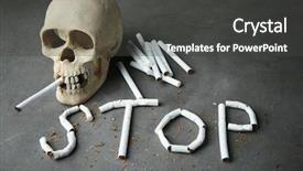  Presentation with stop smoking - PPT theme having no smoking concept word stop background and a dark gray colored foreground