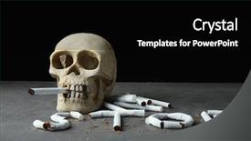  Presentation with stop smoking - Colorful PPT theme enhanced with no smoking concept word stop backdrop and a black colored foreground