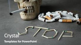  Presentation with stop smoking - Beautiful slide deck featuring no smoking concept word stop backdrop and a gray colored foreground