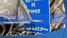  Presentation with morocco - Theme consisting of no-smoking-pannel-sign background and a teal colored foreground