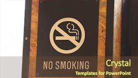  Presentation with public health - Slide set featuring no smoking sign in public background and a tawny brown colored foreground