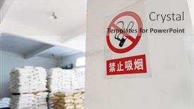  Presentation with smoking - Colorful presentation theme enhanced with no smoking sign on wall in warehouse backdrop and a soft green colored foreground