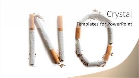  Presentation with stop smoking - PPT theme featuring no-smoking-word-written background and a white colored foreground