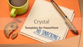  Presentation with healthy eating - Theme enhanced with no-snacking-inspirational-reminder-note background and a  colored foreground