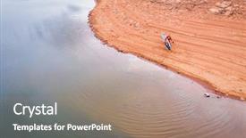  Presentation with water reservoir - Presentation theme with no snow and low water background and a coral colored foreground