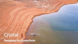  Presentation with stand - Colorful presentation theme enhanced with no snow and low water backdrop and a coral colored foreground