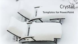  Presentation with furniture - Colorful slide set enhanced with no vacancy - snowy garden furniture backdrop and a sky blue colored foreground
