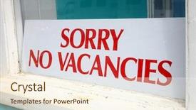  Presentation with window rock az - PPT theme featuring no vacancy - sorry no vacancies sign background and a  colored foreground