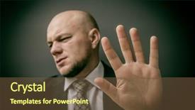  Presentation with stop - PPT theme featuring no violence - no photo man showing his background and a  colored foreground