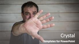  Presentation with people of all ages - Audience pleasing PPT theme consisting of no violence - portrait of middle-aged men real backdrop and a  colored foreground