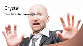  Presentation with hide - Colorful PPT theme enhanced with no violence - scared or terrified businessman backdrop and a white colored foreground