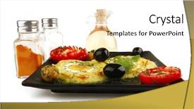  Presentation with spices - Theme consisting of no ware - mash with spices and vegetables background and a  colored foreground