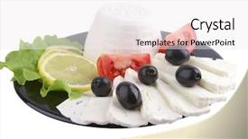  Presentation with feta cheese - Presentation enhanced with no ware - soft feta cheese served background and a  colored foreground