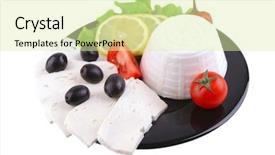  Presentation with greek feta cheese famous dairy - Cool new theme with no ware - soft feta cheese served backdrop and a  colored foreground