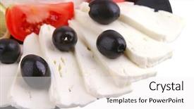  Presentation with feta cheese - Presentation theme with no ware - soft feta cheese served background and a  colored foreground