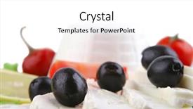  Presentation with salty - PPT theme consisting of no ware - soft salty cheese with vegetables background and a  colored foreground