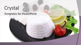  Presentation with salty - Cool new theme with no ware - soft salty cheese with vegetables backdrop and a  colored foreground