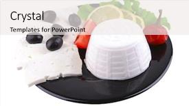  Presentation with salty - Presentation theme enhanced with no ware - soft salty cheese with vegetables background and a  colored foreground