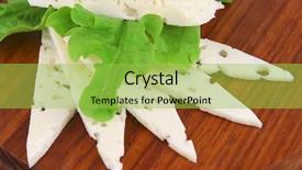  Presentation with sheep and goat - Presentation theme featuring no ware - white goat cheese on wood background and a yellow colored foreground