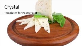  Presentation with white cheese - Audience pleasing theme consisting of no ware - white goat cheese on wood backdrop and a white colored foreground