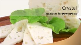  Presentation with white cheese - Audience pleasing presentation consisting of no ware - white goat cheese on wood backdrop and a lemonade colored foreground