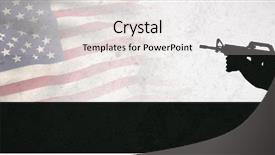  Presentation with america flag - PPT theme consisting of no weapons - pole with waving flag background and a  colored foreground