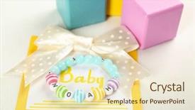  Presentation with baby growth and development - Presentation theme enhanced with noah - composition with baby name bracelet background and a soft green colored foreground
