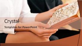  Presentation with rings as a wedding - Presentation enhanced with nobel - couple choosing wedding rings background and a coral colored foreground