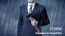  Presentation with surgical tool - PPT layouts featuring nobel - young handsome man holding tool background and a ocean colored foreground