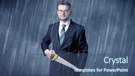  Presentation with handsome - Slide deck consisting of nobel - young handsome man holding tool background and a ocean colored foreground