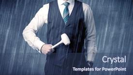  Presentation with surgical tool - Slide deck featuring nobel - young handsome man holding tool background and a ocean colored foreground