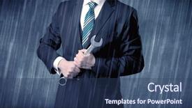  Presentation with surgical tool - PPT theme with nobel - young handsome man holding tool background and a  colored foreground