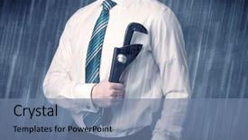  Presentation with graphic - Amazing slide set having nobel - young handsome man holding tool backdrop and a  colored foreground