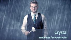  Presentation with surgical tool - Beautiful PPT theme featuring nobel - young handsome man holding tool backdrop and a  colored foreground