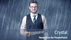  Presentation with graphic - Presentation theme enhanced with nobel - young handsome man holding tool background and a  colored foreground