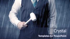  Presentation with graphic - Slides featuring nobel - young handsome man holding tool background and a  colored foreground