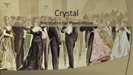  Presentation with banquet - Slide deck with noble - aristocratic banquet illustration by artist background and a coral colored foreground