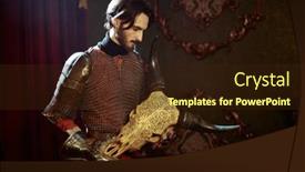  Presentation with knight - Presentation with noble-knight-in-armor background and a wine colored foreground