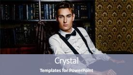  Presentation with fashion show entertainment - Colorful slide deck enhanced with nobleman - elegant handsome young man sitting backdrop and a  colored foreground