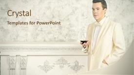  Presentation with well - Slide set with nobleman - handsome well-dressed mature man background and a lemonade colored foreground