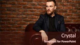  Presentation with chesterfield - Theme enhanced with nobleman - imposing well dressed man sitting background and a  colored foreground